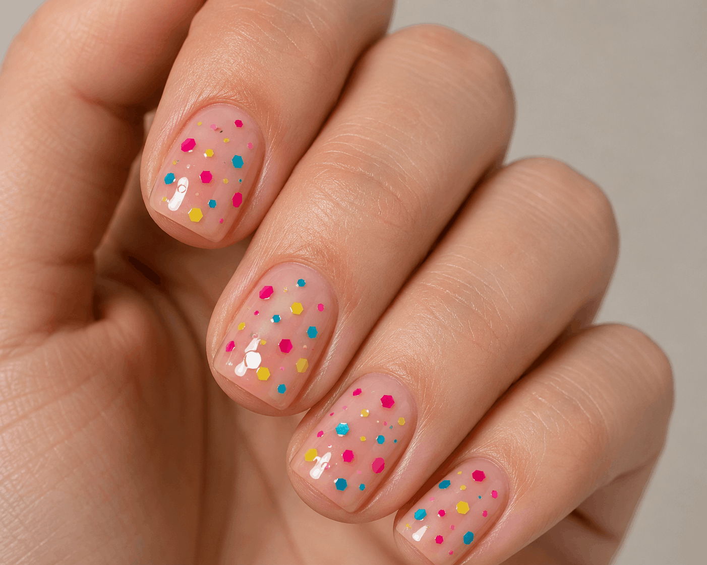 3 Colorful Confetti Nail Designs Perfect for Birthday Parties