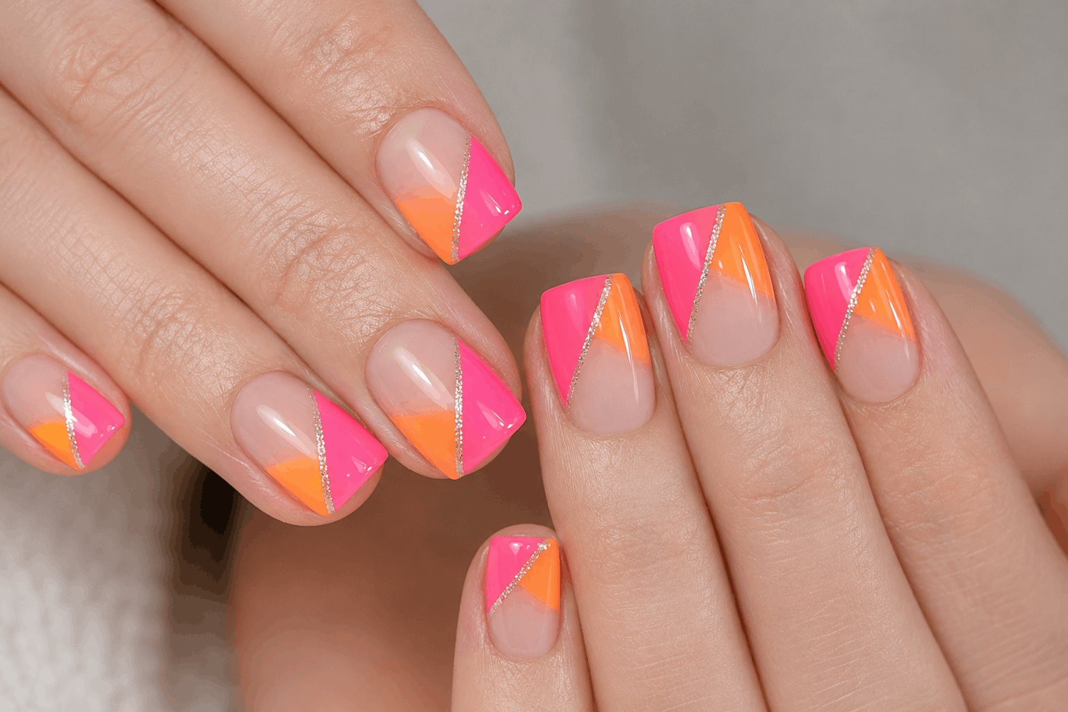 Hot Pink & Orange Color Block