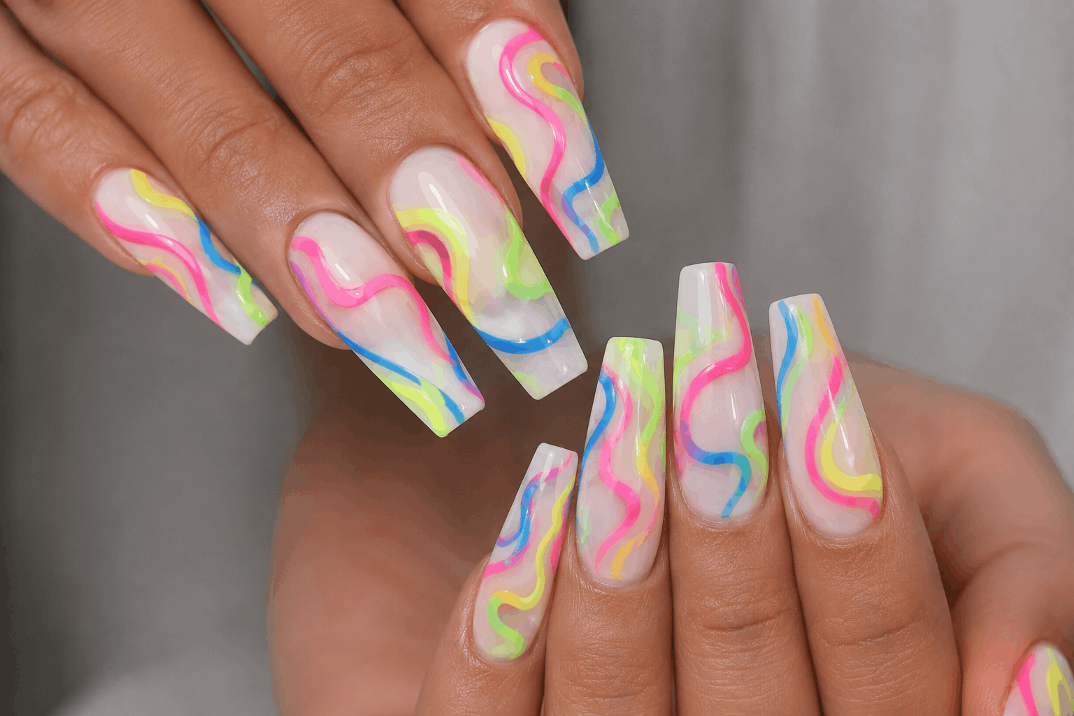 Rainbow Neon Swirls