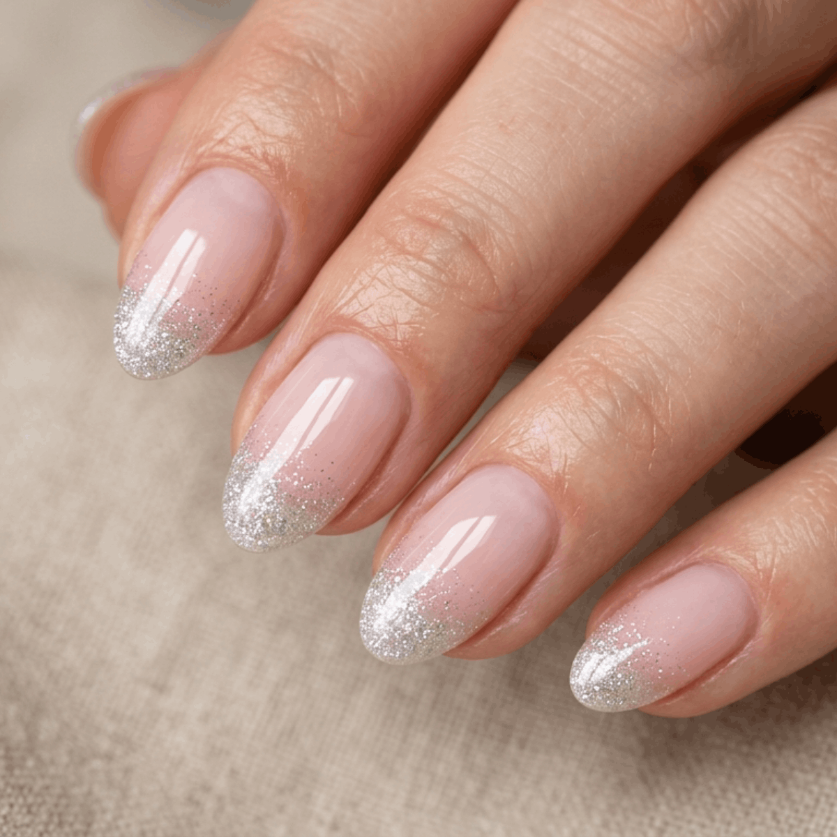 Soft Pink Shimmer Tips