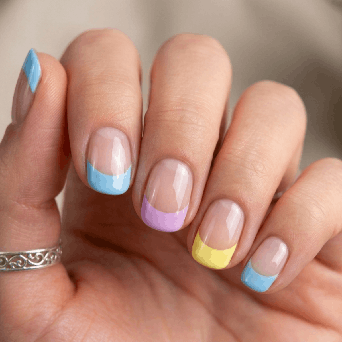 Pastel Colorblock Tips
