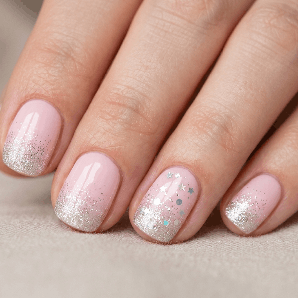 5 Fun Glitter Accents for Short Round Manicures