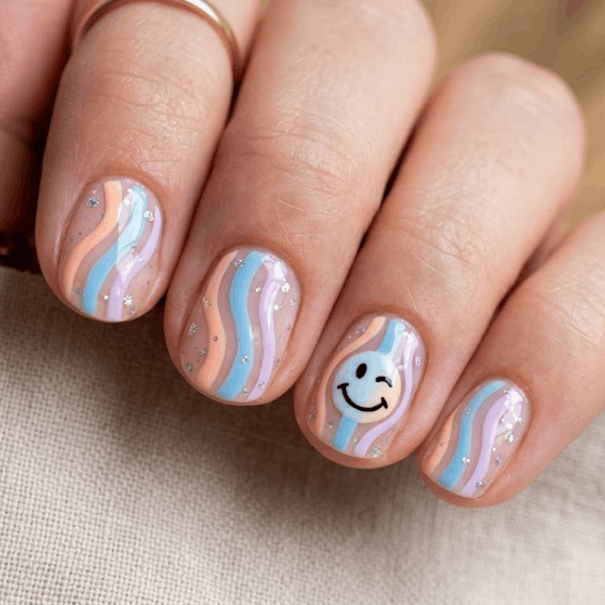 Ombre Pastel Waves with Winks