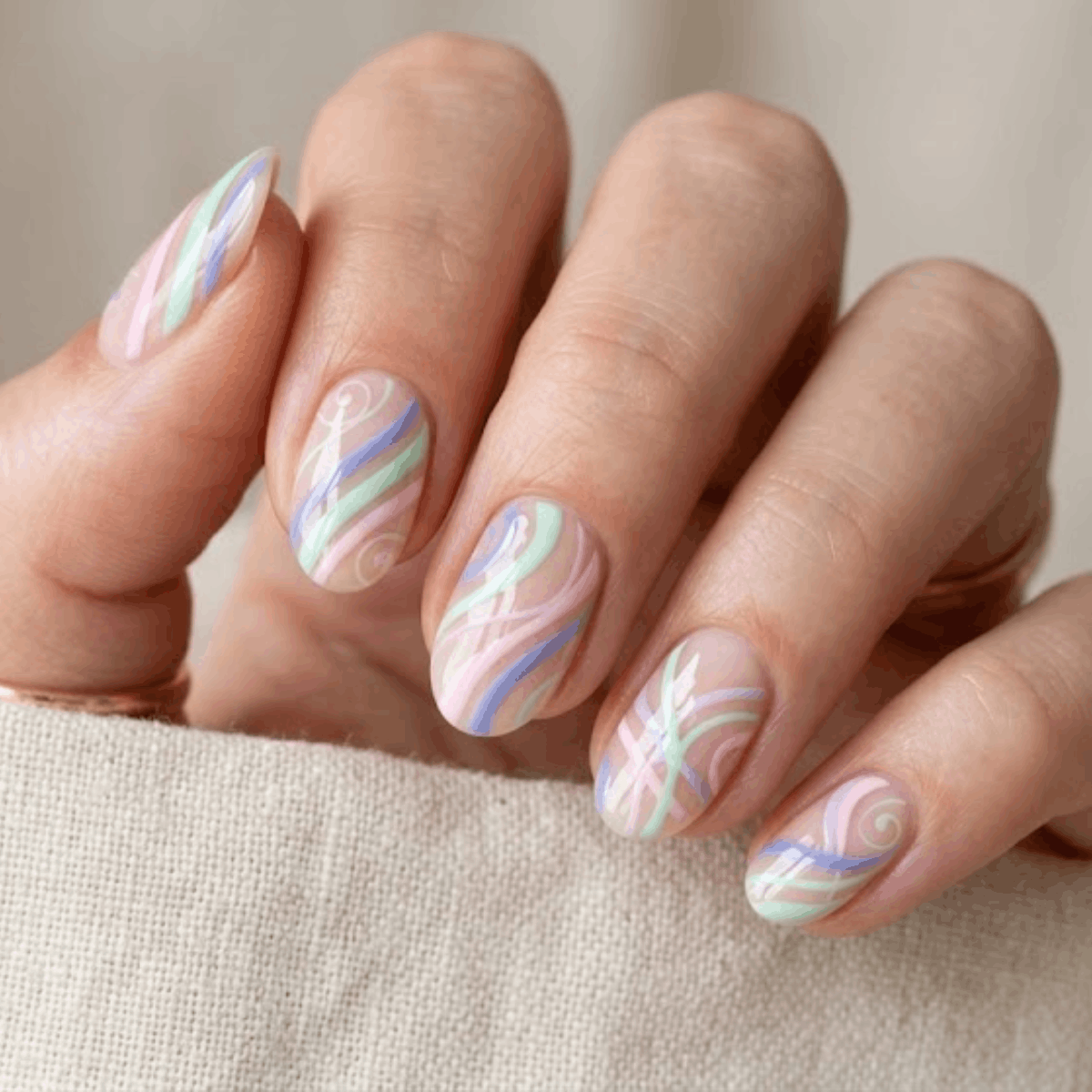 Pastel Diagonal Swirls