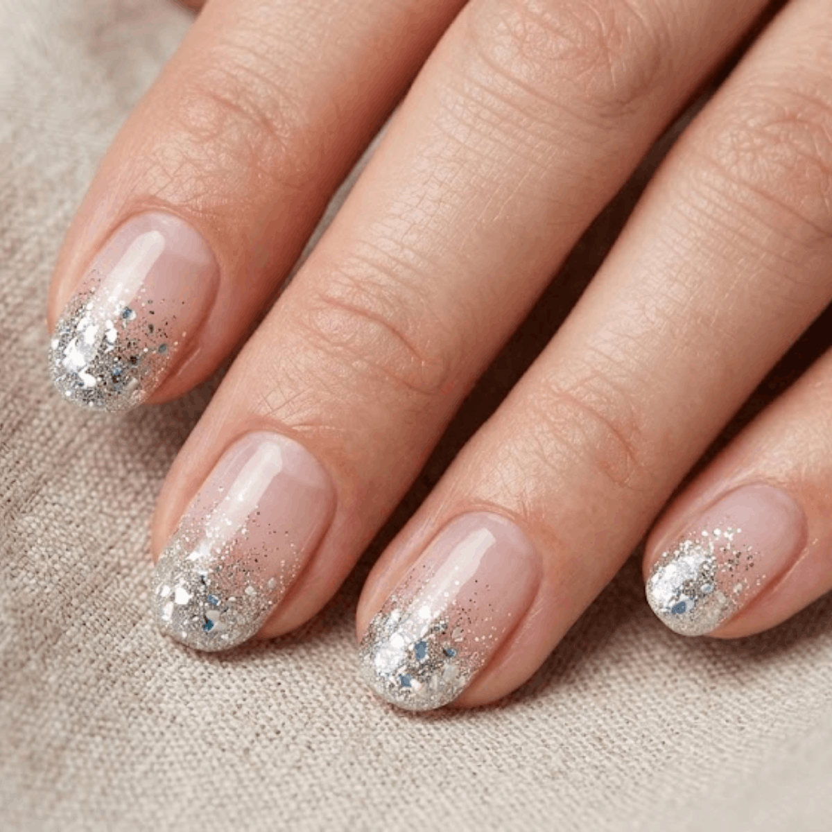 Soft Silver Ombre Tips