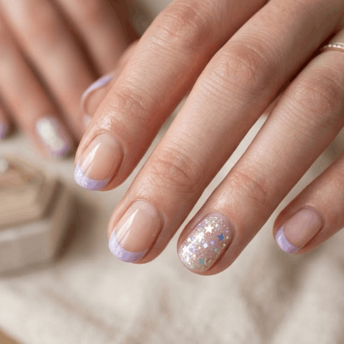 Glitz French Lavender Tips