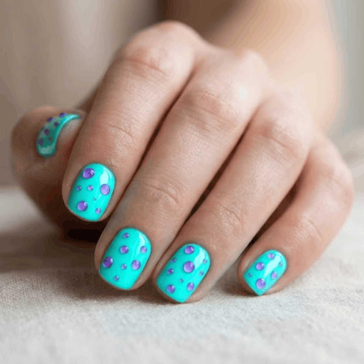 4 Trendy Neon Round Nail Styles for Short Lengths