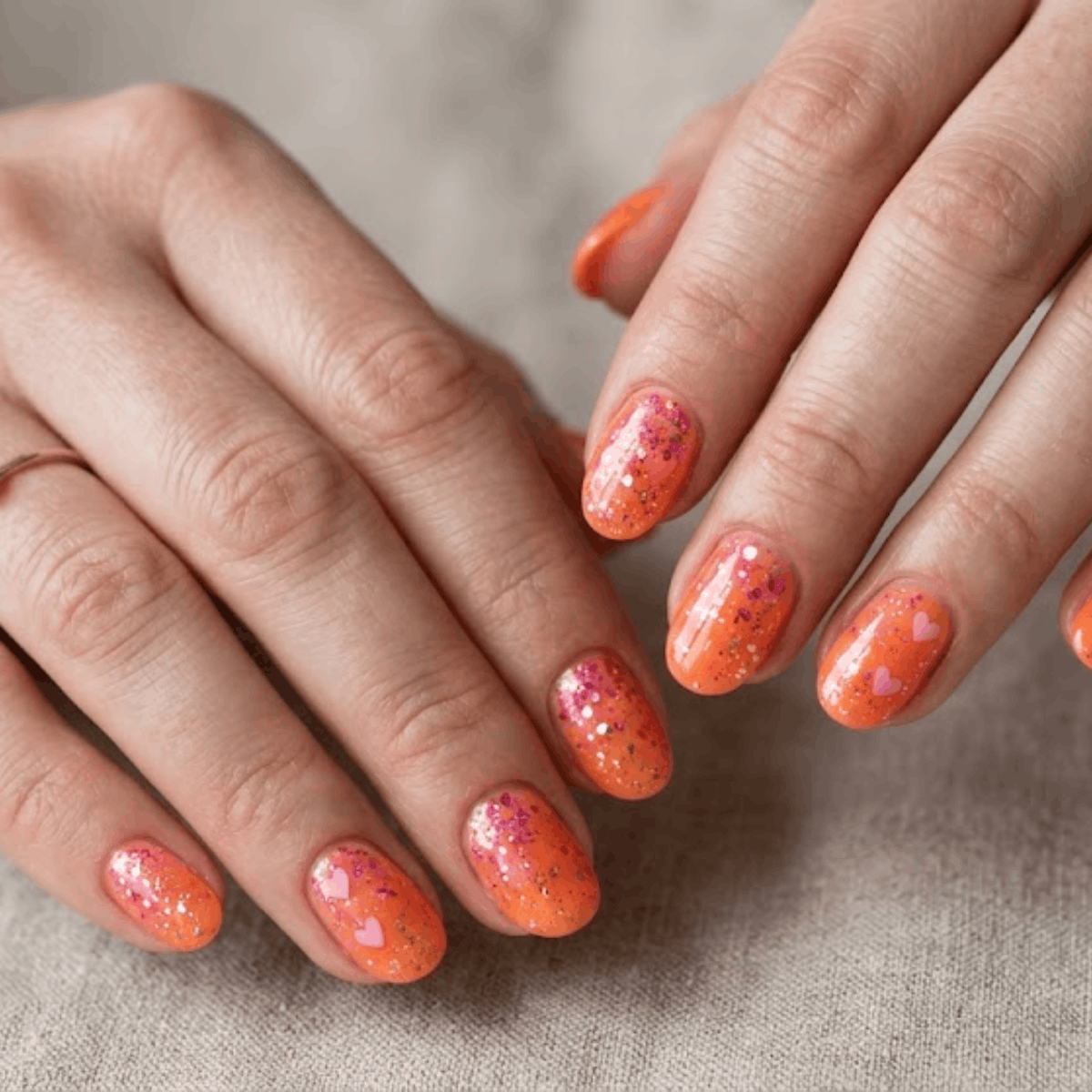 Sunset Orange Confetti Burst